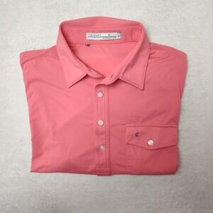 Criquet Polo Shirt Mens Medium Pink Golf Performance Stretch Collared Jersey